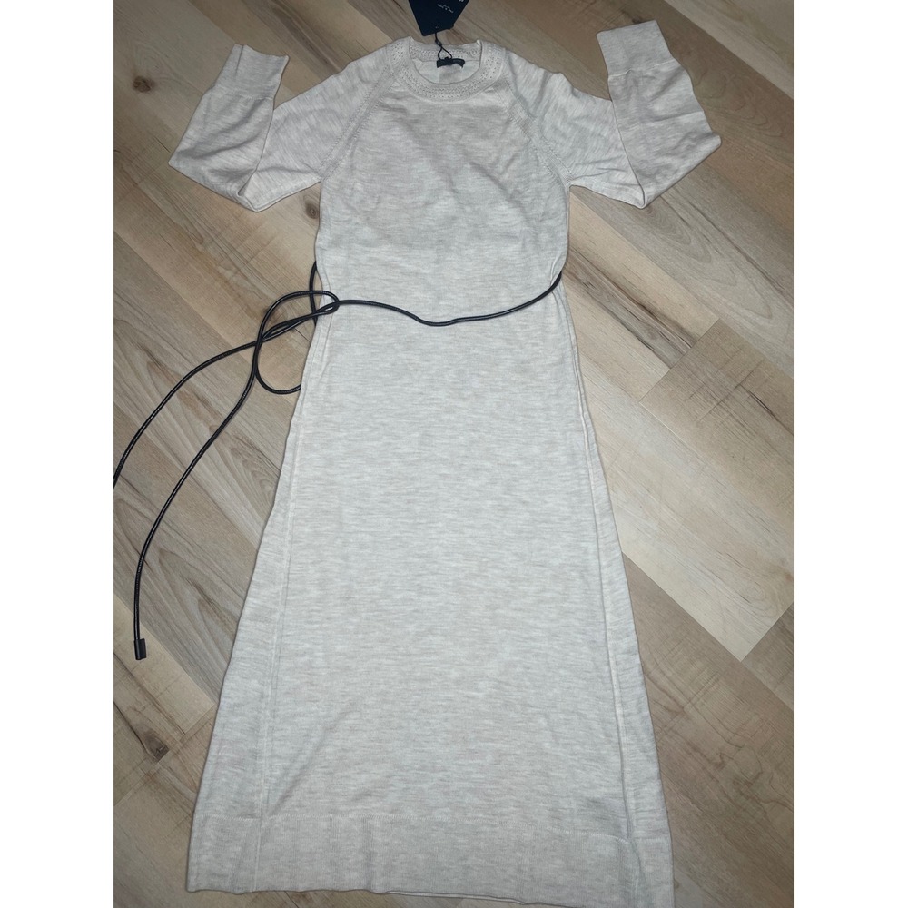 Rag & Bone Loren Long Belted Dress Ivory Wool Blend‎ Knit XXS - Picture 4 of 13